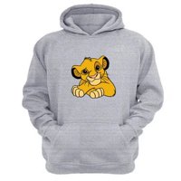 Genérico - Polerón Canguro El Rey De La Selva Gris Claro Talla Xs Unisex