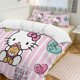 thumbnail image 3 of Comforter Set Queen Size Stripe Hello Kitty Set with 2 Pillowcases for All SeasonsBedding Set 3pcs for Kids Boys Girls Bedroom Decor Bed Sheets, 3 of 5
