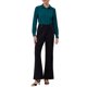 thumbnail image 2 of INSPIRE CHIC Bodysuits de Manga Larga para Mujer Camisa de Trabajo con Botones 2XL Azul Pavo Real, 2 of 5