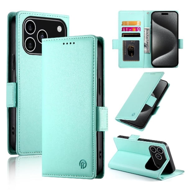 Funda Cartera Magnética con Tarjetas y Soporte para iPhone 17 Pro Verde