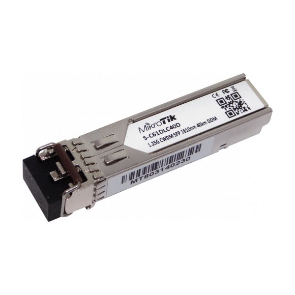 S-C61DLC40D MIKROTIK 1610nm 1,25G SM 40km 2-LC Transceptor SFP DDM p/CWDM-MUX8A Unitario