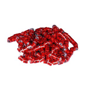 Ioensy - 100 Piezas Anillos Para Patas De Paloma 2024 Bandas De Identificación Accesorio Anillo De Entrenamiento Rojo