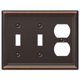 thumbnail image 1 of Placa de pared Amerelle Chelsea 2 Toggle/1 dúplex de acero envejecido, 1 of 4