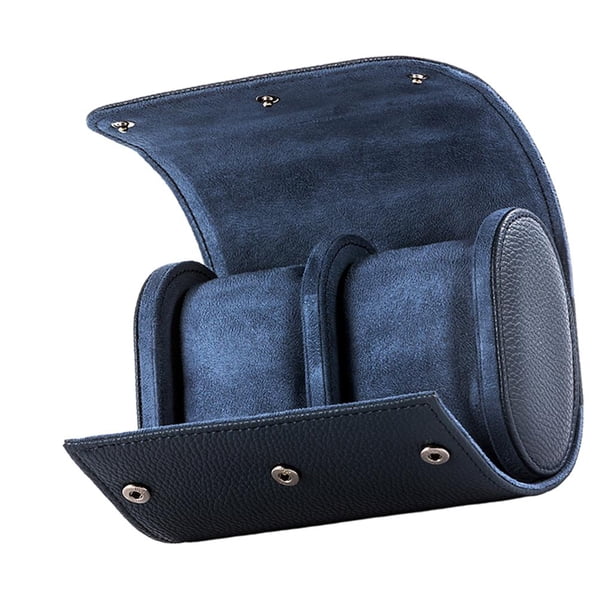 Estuche de viaje para relojes con 2 compartimentos, regalos para amantes de los relojes, organizador portátil resistente al agua, almohadas incluidas 14x10x7cm