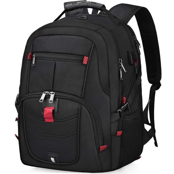 Mochila para portátil NUBILY impermeable de 45 litros con USB de 17,3 pulgadas, negra