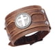 thumbnail image 3 of PU Cuero Brazalete Pulsera Pulsera Hebilla Steampunk Hecho A Mano Marrón, 3 of 5