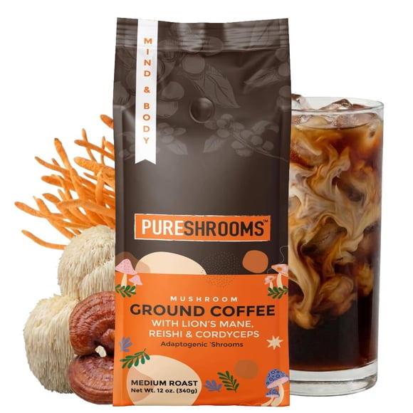 Café Molido Mezcla de Hongos PureShrooms 340 g Tostado Medio