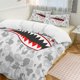 thumbnail image 1 of White Grey Bape Shake Camo Comforter Set Soft 3 Pcs Twin Bedding Sets Thicken for All Season, 1 of 5