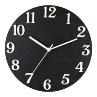 Bothyi - Reloj De Pared Luminoso De 12 Pulgadas, Reloj Colgante Para Sala De Estar, Oficina, Negro