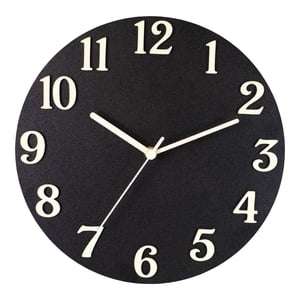 Bothyi - Reloj De Pared Luminoso De 12 Pulgadas, Reloj Colgante Para Sala De Estar, Oficina, Negro