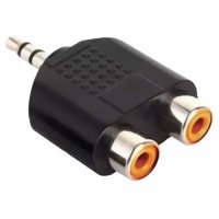 Gen - Adaptador Splitter Audio 2 Rca Hembra 1 Plug Jack 3.5 Macho Negro