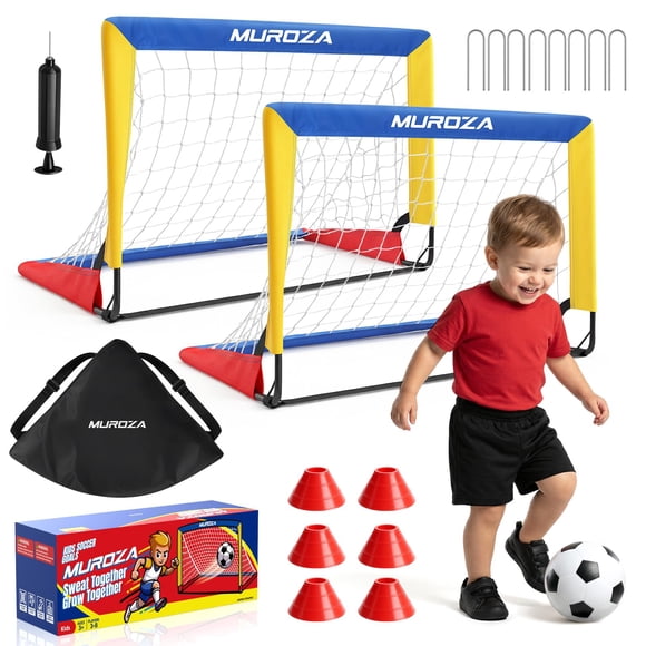 Set de Arcos de Fútbol para Niños MUROZA Portátiles para Patio 61x46 cm
