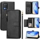 thumbnail image 3 of Funda tipo cartera para REALME Q3I 5G con bolsillo con cremallera, tarjetero, soporte, correa para la muñeca y tapa de cuero Negro, 3 of 5