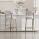 thumbnail image 1 of 29'' Upholstered Bar Stools Velvet Counter Stool with Backrest & Footrest Set of 2 Round Dining Chairs for Kitchen(Creamy White), 1 of 3