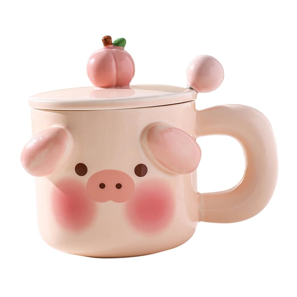 Taza de café de cerámica, taza de té, novedad creativa para el hogar, regalo de cumpleaños, Taza de leche, taza de café para el Día de San Valentín, o Cerdo rosa