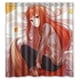 thumbnail image 1 of Cortina de ducha de anime de chica pelirroja con ganchos, tamaño 66 x 72 pulgadas, 1 of 3
