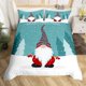 thumbnail image 3 of Xmas Bedding Sets Scandinavian Christmas Santa Gnomes Comforter Cover Snowing Santa Claus Bedding Sets for Kids Boys Girls Romantic Candlelight Quilt Cover 3 Pieces Queen Size, 3 of 5