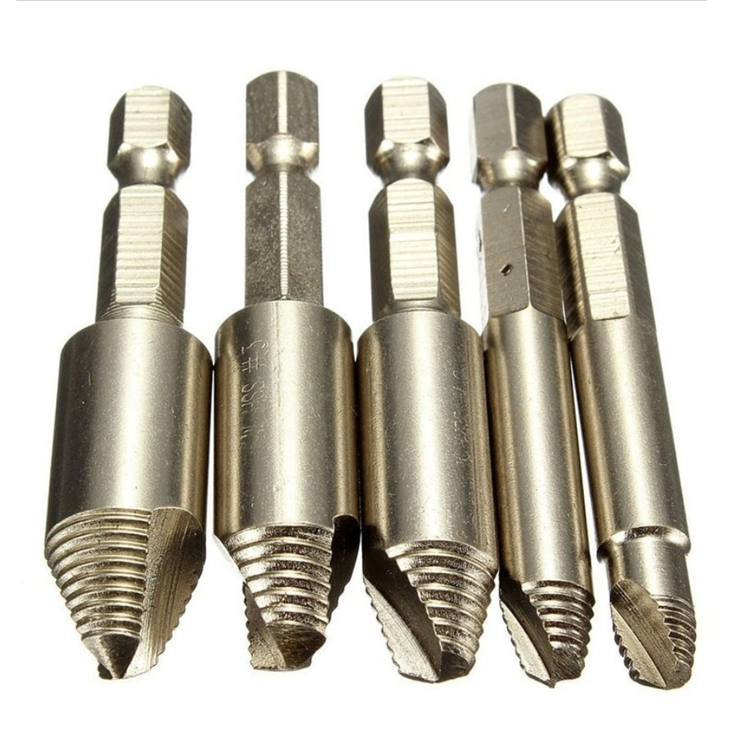 Genérico - Set Brocas Extractor Tornillos Pernos Rotos Cabeza Rodada