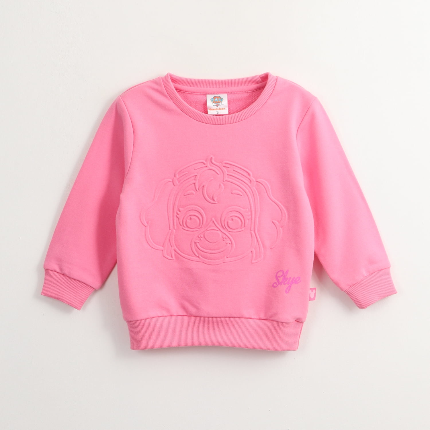 Poleron Cerrado Niña Skye Relieve Emboss Rosado Paw Patrol
