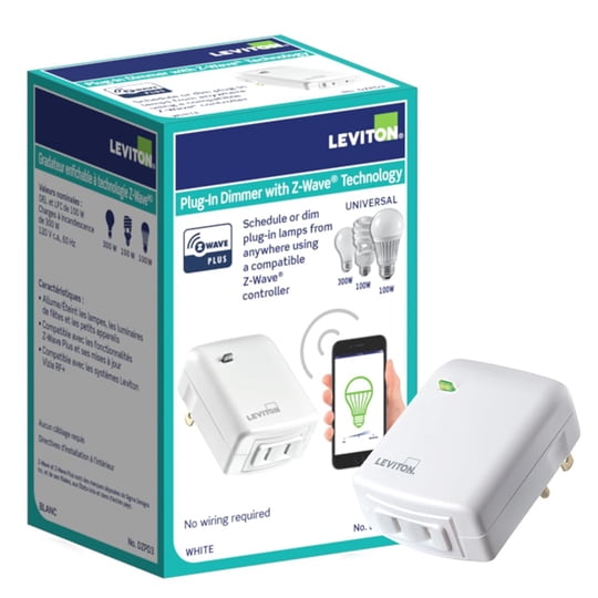 Atenuador Inteligente Enchufable Leviton Decora Dzpd3-2bw Z-wave Blanco