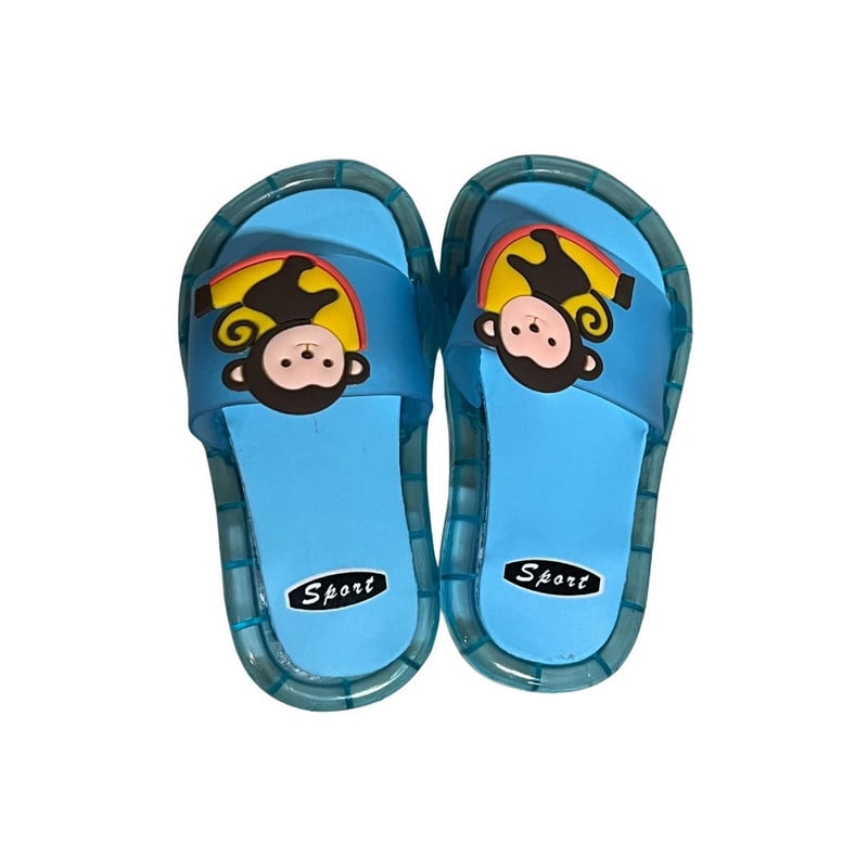 Babyluna - Zapatilla Brillante Para Niños Crazy Monkey Azul T26