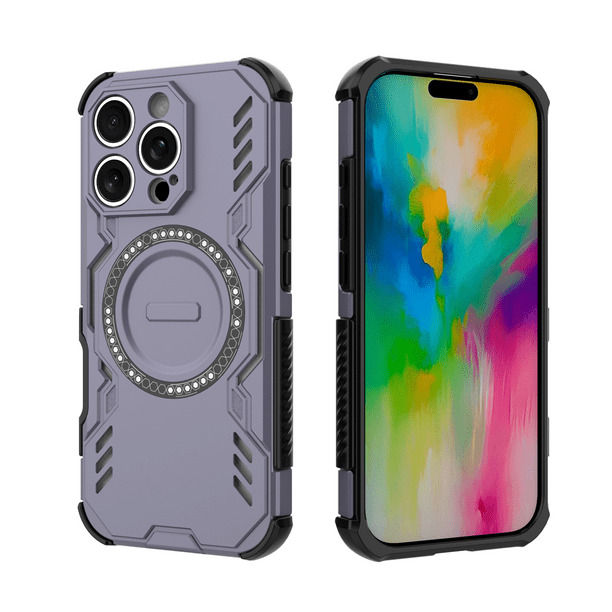 Funda FOXDOCK para iPhone 16 Pro , magnética, resistente a golpes, con soporte, unisex, carga inalámbrica