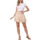 thumbnail image 2 of Falda Mini con Volantes INSPIRE CHIC para Mujer, Cintura Fruncida, Volantes en Capas, Casual, Playa, Falda Fluida, S Beige, 2 of 6