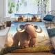 thumbnail image 1 of Juego de 3 piezas de microfibra Mammoth, funda nórdica y funda de almohada, ropa de cama con estampado digital 3D, fundas de edredón individuales, cama de día doble., 1 of 3