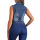 thumbnail image 3 of INSPIRE CHIC Chaleco de Mezclilla Lavado sin Mangas con Cuello en V y Botones para Mujer XS Azul, 3 of 6