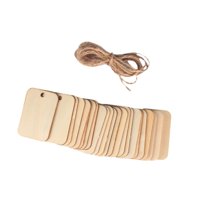 Bothyi - 50 Etiquetas De Madera Con Agujeros, Etiquetas De Regalo Para Manualidades De Fiesta, Decoraciones Colgantes