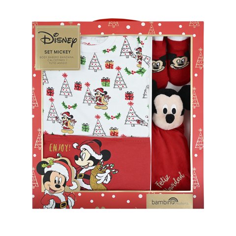 Bambino - Set 4 Piezas Navidad Mickey Dulces Niño 9-12M