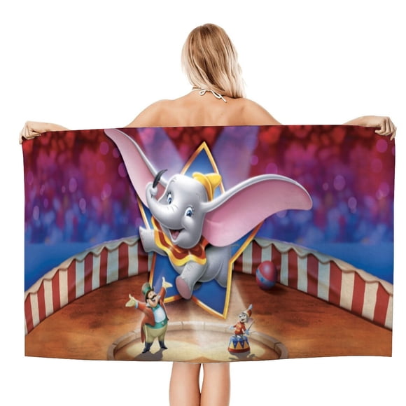 Dumbo Toalla de playa de secado rápido con diseño temático, regalo para mujeres y niñas, ideal para cumpleaños, fans, amantes de la música, uso en la playa o al aire libre, 78 × 150 cm