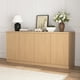 thumbnail image 1 of Buffet Cabinet with Storage, 62.60" Sideboard Cabinet with 4 Doors & Shelves, Wooden Kitchen Coffee Bar Credenza Storage for Living Room, Hallway Natural, 1 of 3