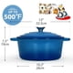 thumbnail image 2 of Horno holandés Overmont de hierro fundido esmaltado de 5,5 litros con libro de cocina azul, 2 of 7