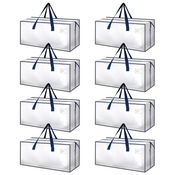 Bolsas de mudanza HealSmart extra grandes, paquete de 8 unidades, 95 l/25 galones, transparentes