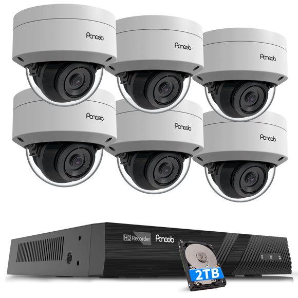 Sistema De Cámara De Seguridad Poe 5mp 8ch Nvr Con Disco Duro De 2 Tb