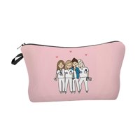 Magideal - Bolsa De Cosméticos Estuche De Almacenamiento Cartera Bolsa De Cosméticos Bolsa De Aseo Viaje Al Aire Libre Mujeres Hombres Cepillo Enfermera Regalo D Rosa