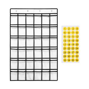 Magideal - Bolsa De Almacenamiento Para Gráficos De Bolsillo Para El Aula, Organizador Colgante Para El Aula, Organizador De Tarjetas De Bolsillo Para El Hogar Blanco