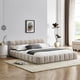 thumbnail image 1 of Queen Size Upholstered Bed Frame with Thick Fabric, Chenille Fabric Grounded Queen Size Platform Bed with Headboard and Solid Frame. No Box Spring Needed, Beige(68''*86.5''*23.5''), 1 of 3