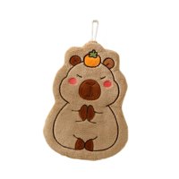 Magideal - Divertida Toalla De Mano Colgante De Capibara, Toalla Suave Altamente Absorbente, Toallas De Baño Decorativas Con Lazo Para Colgar Para Piso De Vidrio Patrón De Caqui