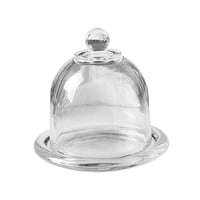 Magideal - Plato De Pastel De Cristal, Cúpula De Postre Con Base Con Soporte De Tapa, Bandeja De Servidor De Exhibición De Frutas Para Fiestas Festivas, Hoteles, Borde Redondo