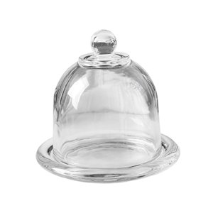 Magideal - Plato De Pastel De Cristal, Cúpula De Postre Con Base Con Soporte De Tapa, Bandeja De Servidor De Exhibición De Frutas Para Fiestas Festivas, Hoteles, Borde Redondo
