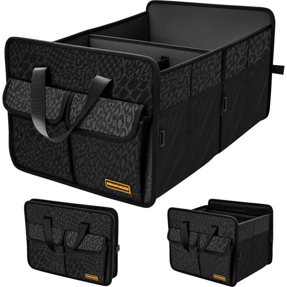 Organizador de Maletero para Auto SIBOFUEGO, 70 L, Estampado de Leopardo Negro