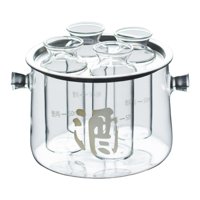 Magideal - Juego De Recipientes Para Sake, Vasos De Sake Fríos, Tanque De Sake Para El Hogar, Botella Transparente Para Cumpleaños, Cocina, Oficina, Fiesta De Bo