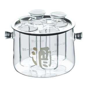 Magideal - Juego De Recipientes Para Sake, Vasos De Sake Fríos, Tanque De Sake Para El Hogar, Botella Transparente Para Cumpleaños, Cocina, Oficina, Fiesta De Bo