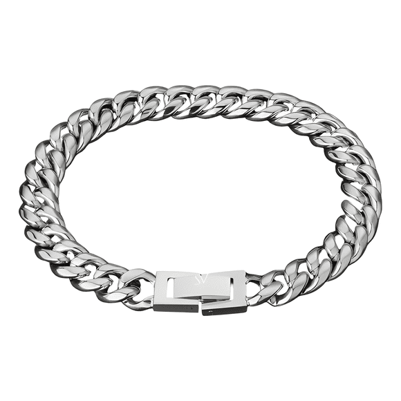 Pulsera cuban 8mm acero inoxidable 316l largo 20 CM Plateada