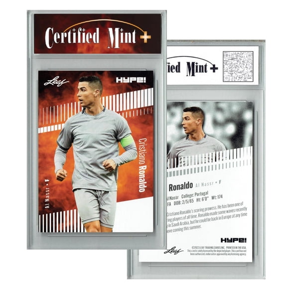 Tarjeta coleccionable Leaf HYPE Certified Mint+ Cristiano Ronaldo 2023