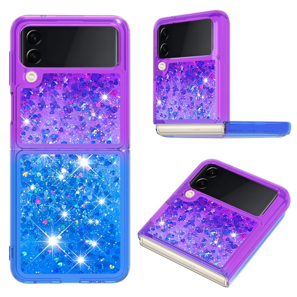 Funda Para Samsung Galaxy Z Flip 4 Con Diseño Gradiente Y Brillo Líquido Antigolpes Tpu