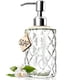 thumbnail image 1 of Dispensador de jabón JASAI 355 ml de vidrio con diseño de diamante, 1 of 8