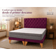 thumbnail image 2 of Cama Europea 2 Plazas Tapizada en Felpa Purpura Borgoña con Colchón Pillow Top Bonnell, 2 of 9